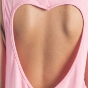 Pink Mono B Heart Cut Out Tank Top